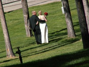 Rob and I going off for pictures after the ceremony. Edde (aka ED) took this pic.